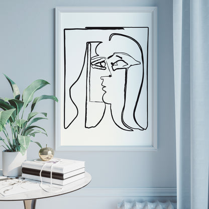 Line Art Picasso Homage Poster