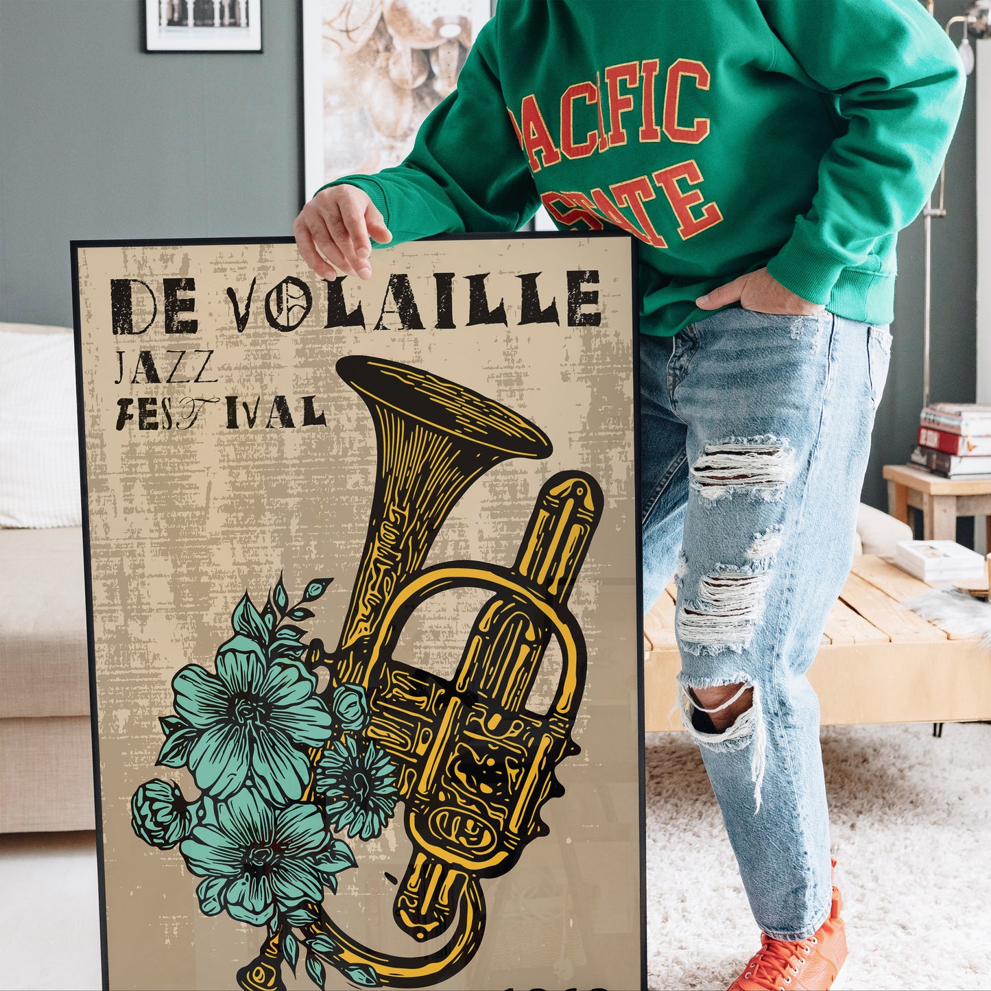 De Volaille Jazz Festival vintage poster