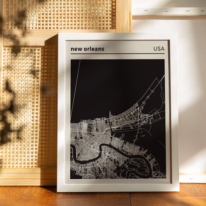New Orleans - USA, City Map Poster
