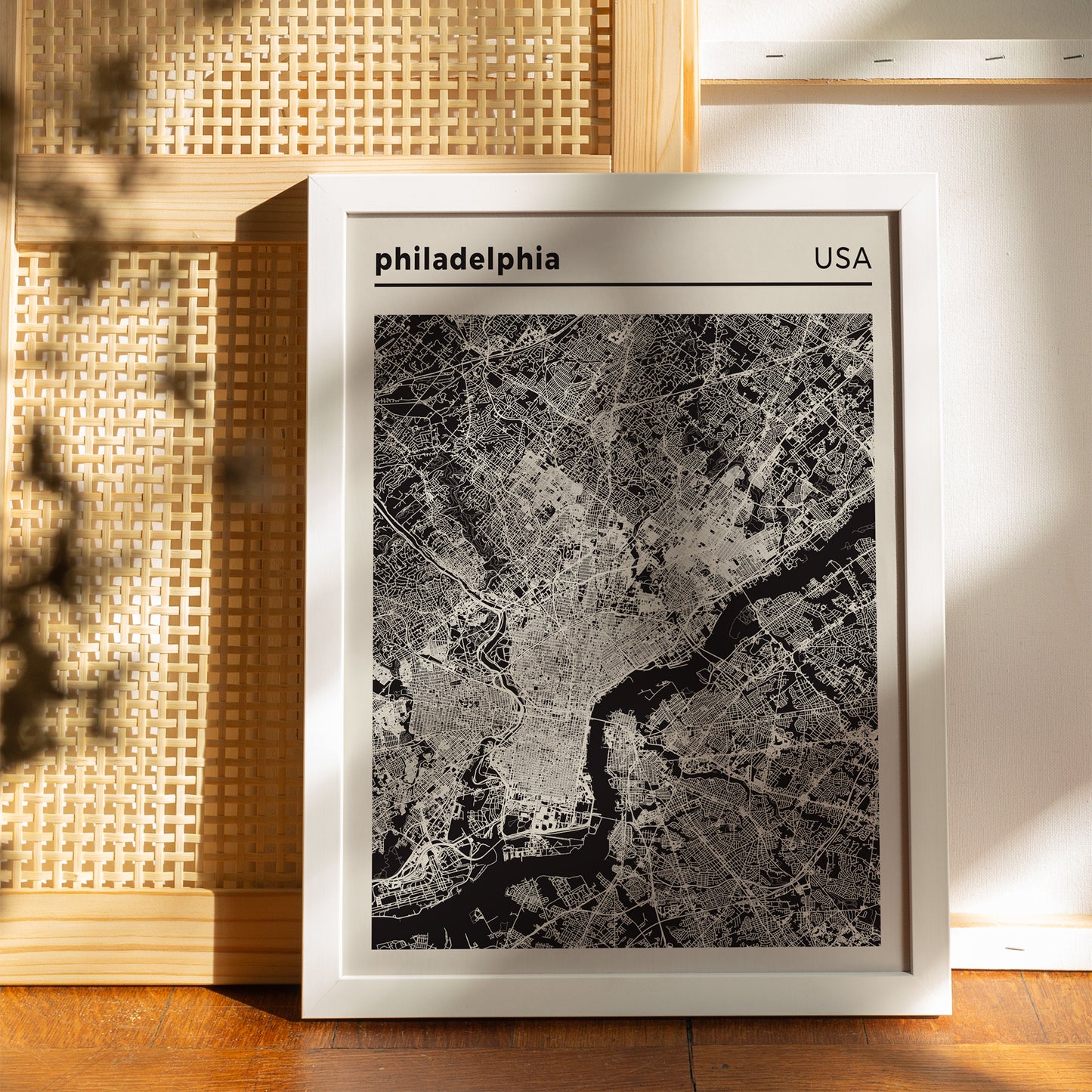 Philadelphia - USA | Black and White City Map