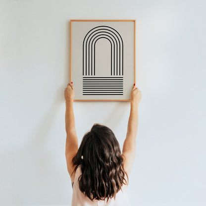 Geometric Arches - Minimalist Scandinavian Poster