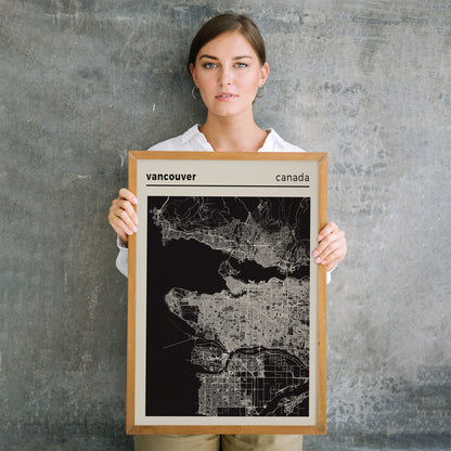 Vancouver, Canada - Map Poster Print