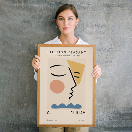 Sleeping Peasant Cubism Poster