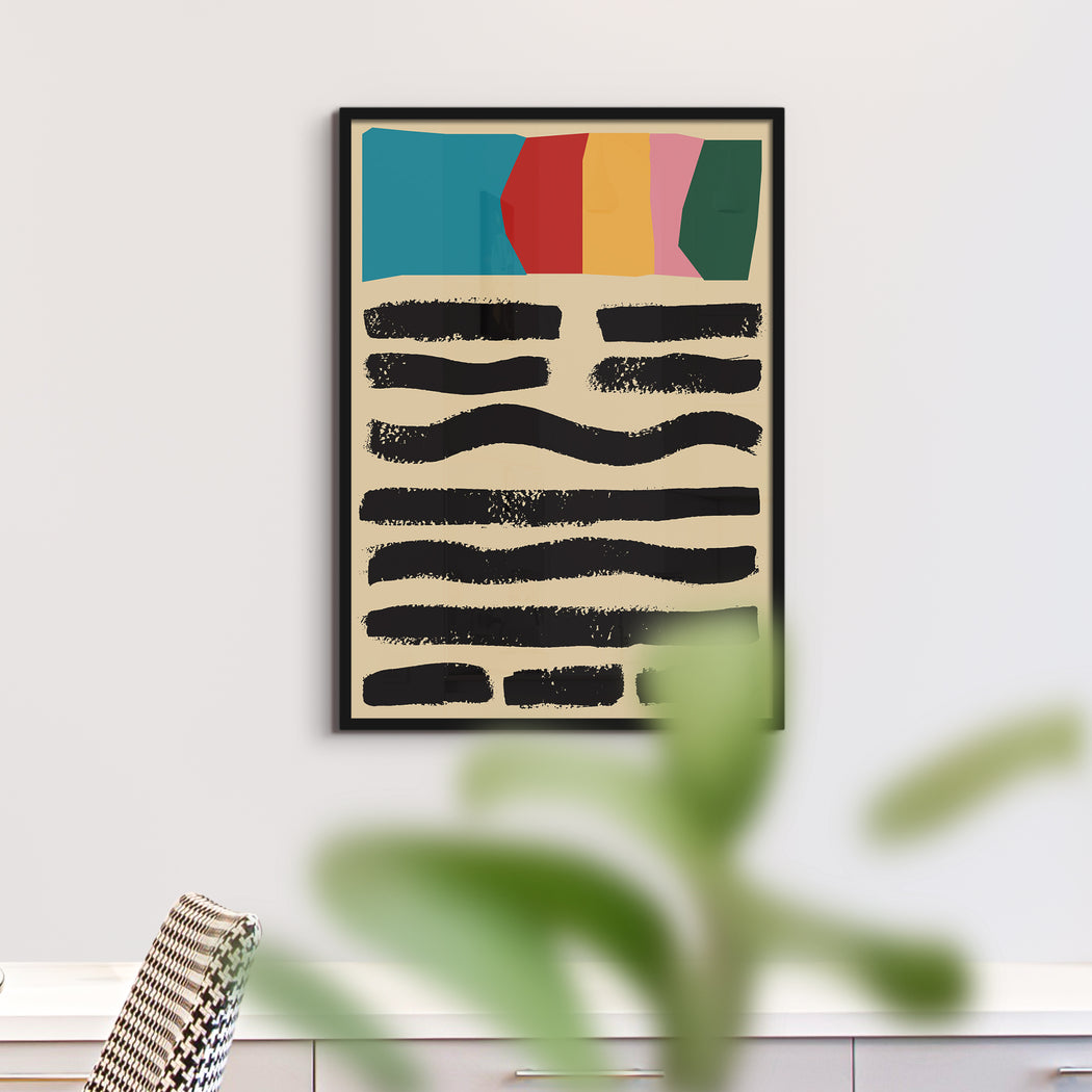 Abstract Mid-Century Painting Print