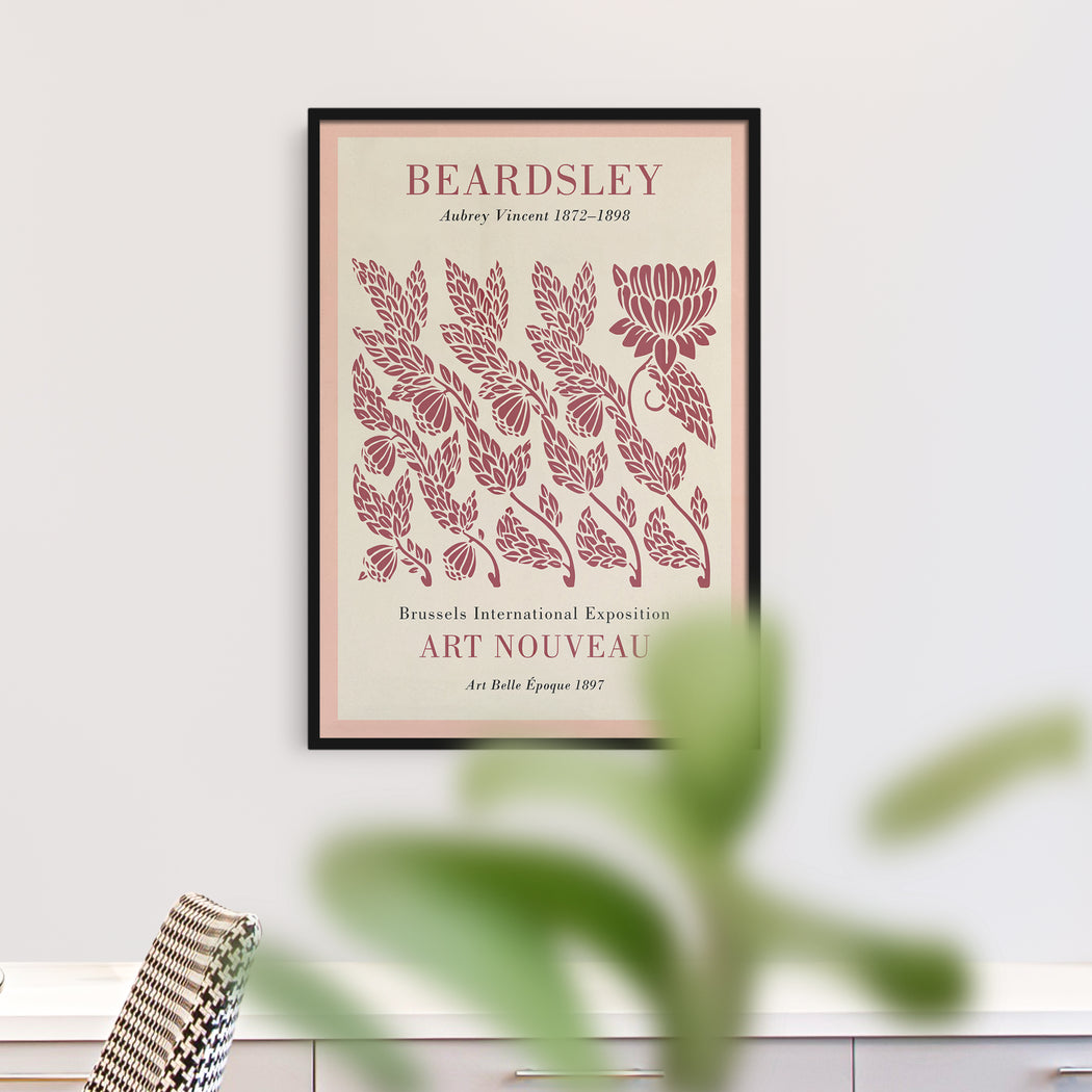 Beardsley Art Nouveau Floral Poster
