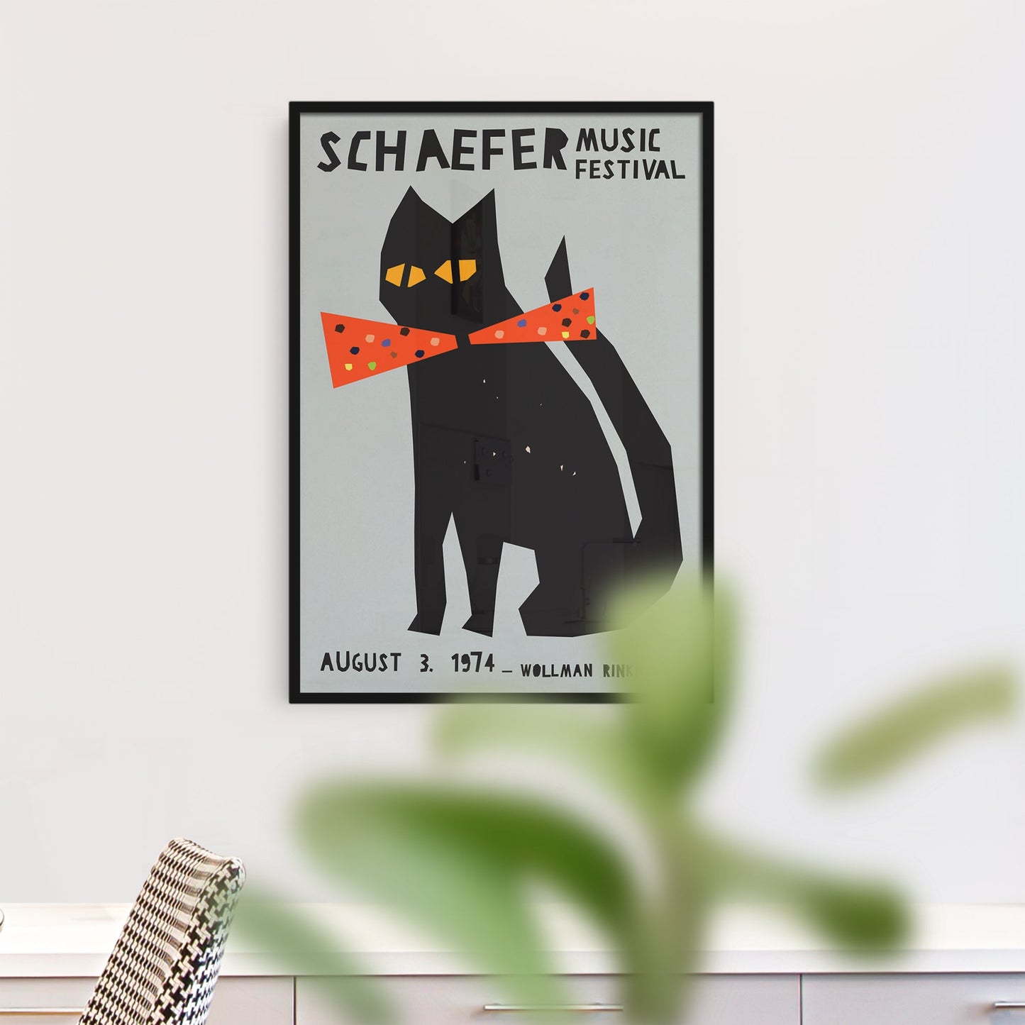 Jazz Festival Cat Poster - framed or unframed