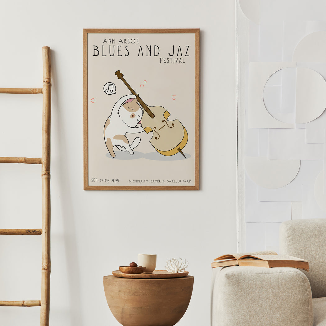 Set of 3 Jazz Posters with cute kittens