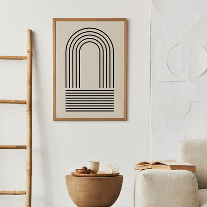 Geometric Arches - Minimalist Scandinavian Poster