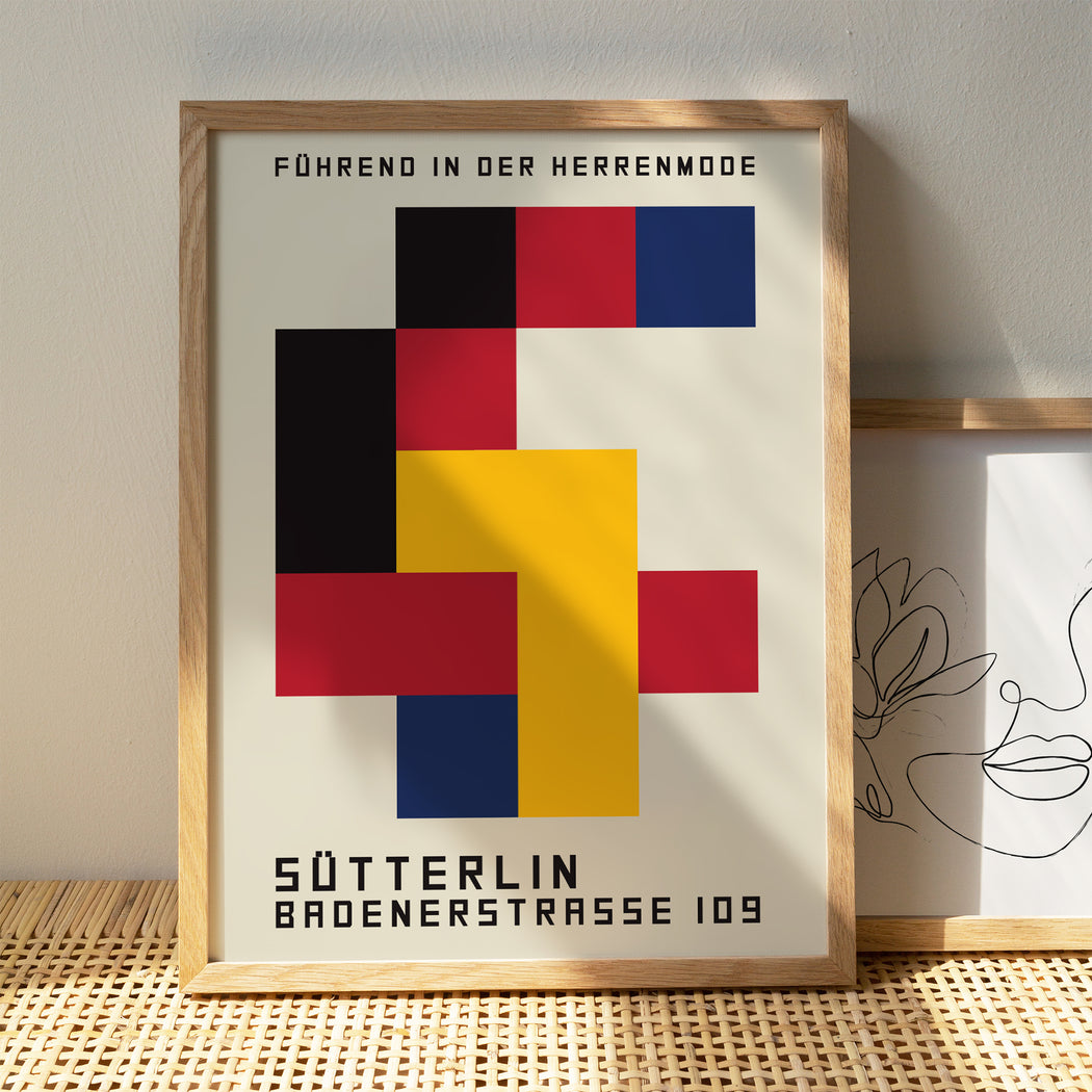 Bauhaus Exhibition Poster. Geometric Illustration Print