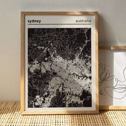 Sydney, Australia - Map Poster Print