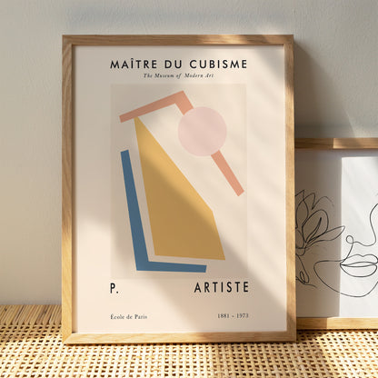 Pastel Cubism Art Print