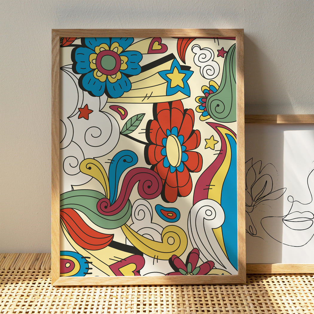 Psychedelic groovy art print