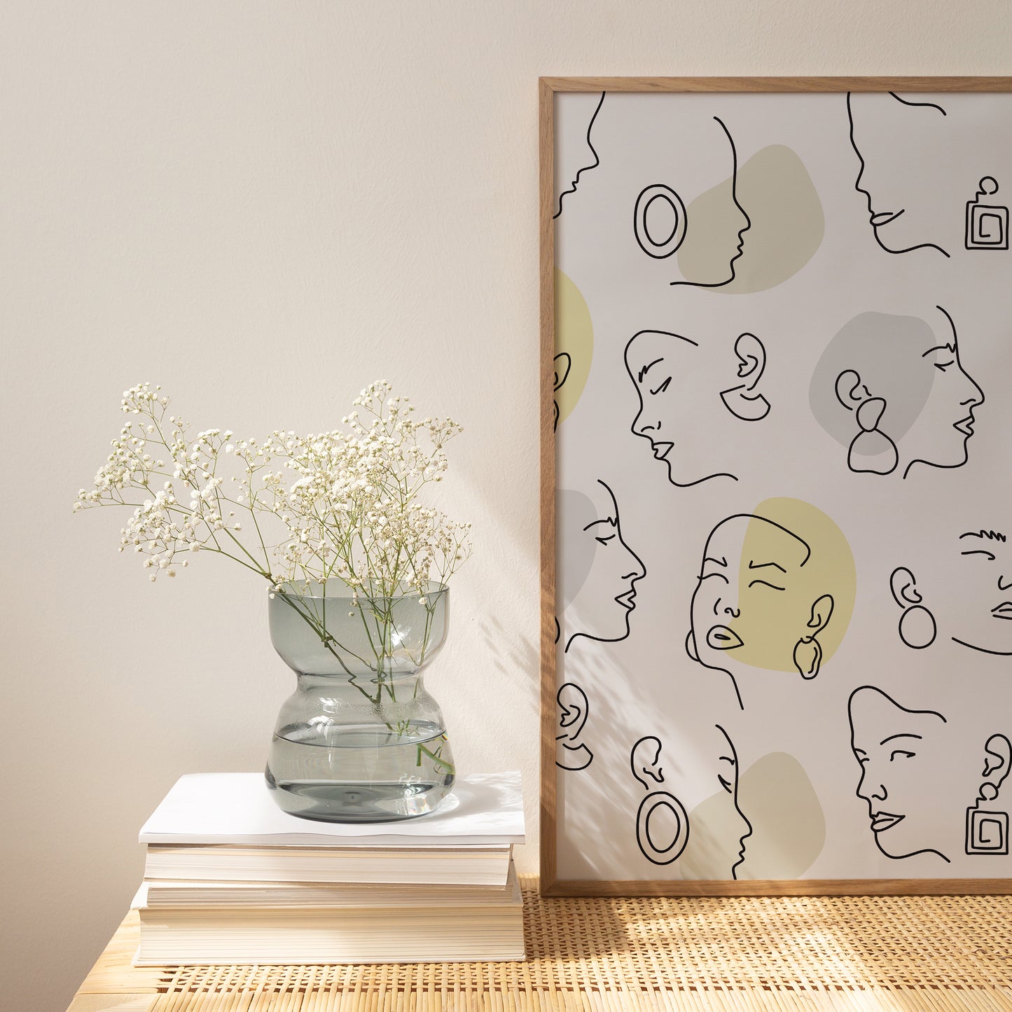 Line Art Faces Print