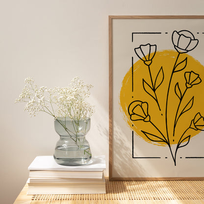 Yellow Art-Deco Abstract Art Print