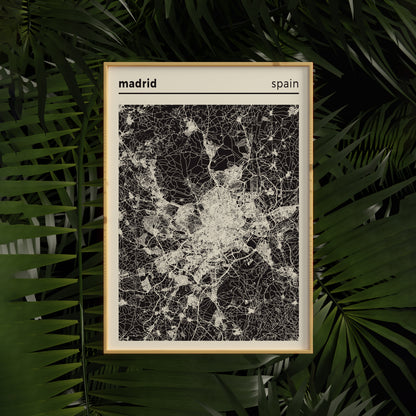 Madrid, Spain Map Poster