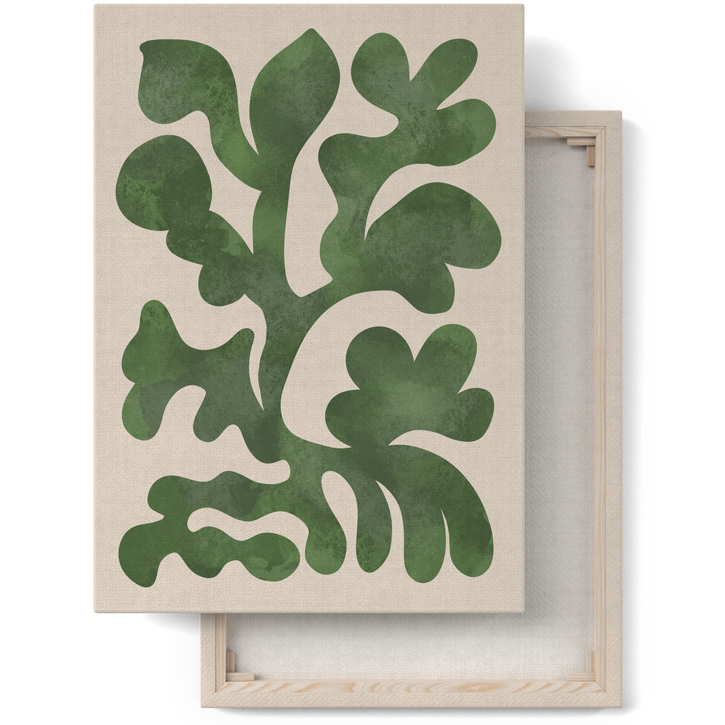 Green Botanical Shapes Canvas Print