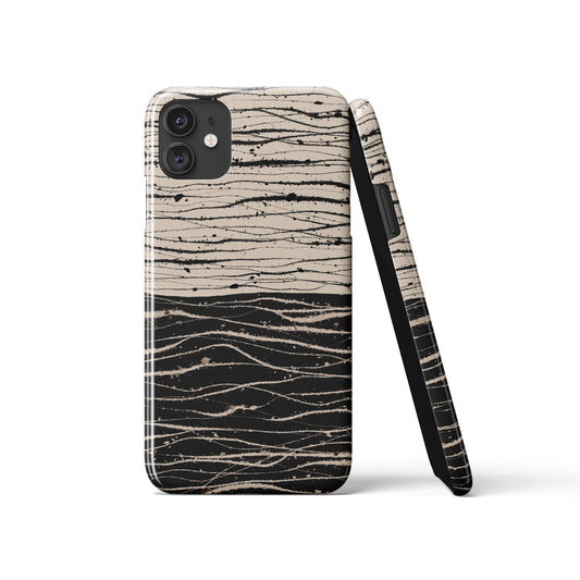 Black&Beige Wavy Pattern iPhone Case