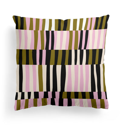 Retro 60s Striped Pattern Throw Pillow