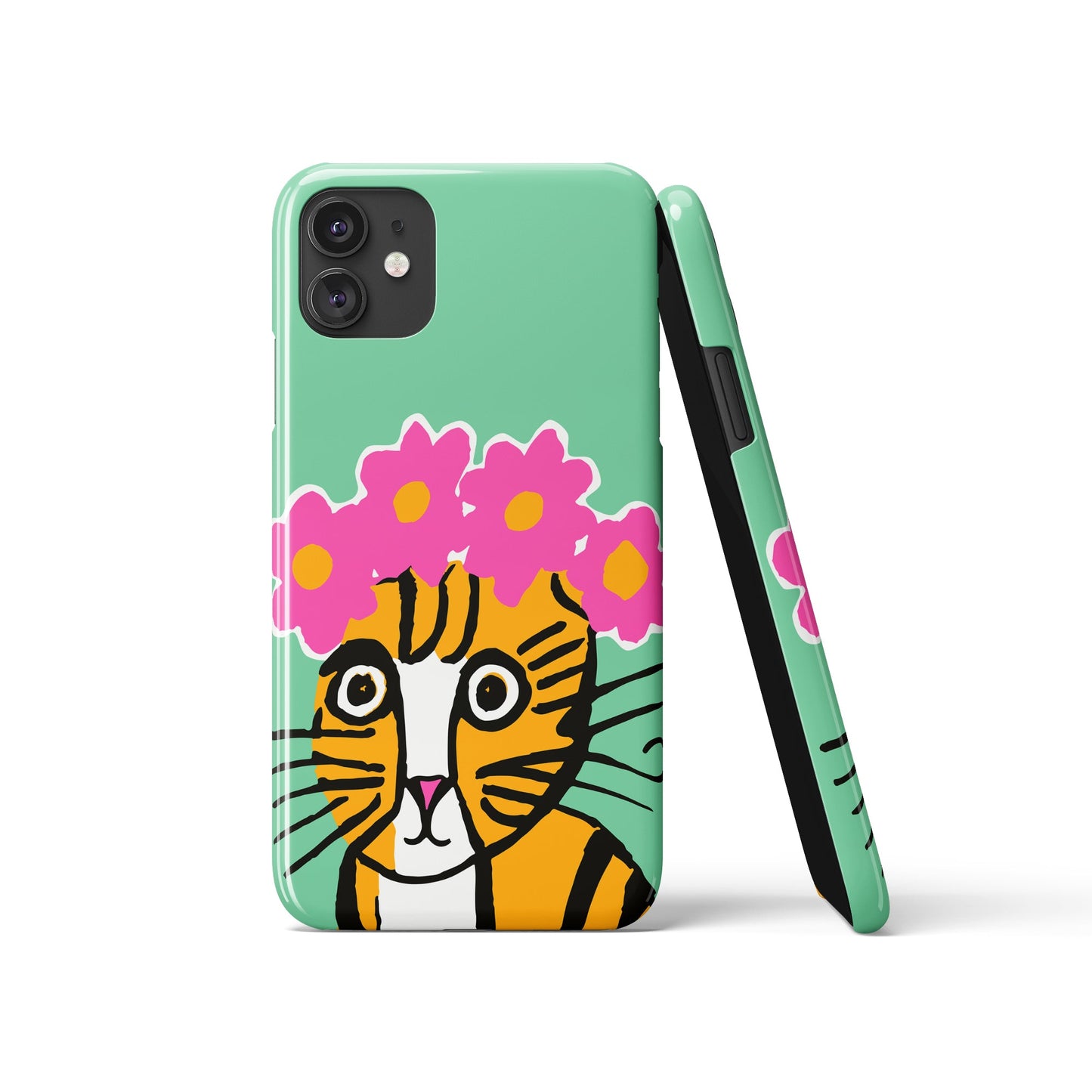 Frida Khalo Cat with Flowers iPhone Case