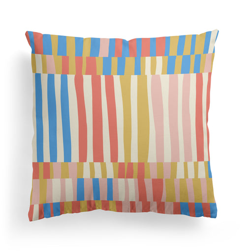 Retro Pastel Striped Art Throw Pillow