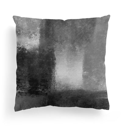 Black Monochrome Painted Throw Pillow