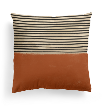 Orange Mid Century Retro Throw Pillow