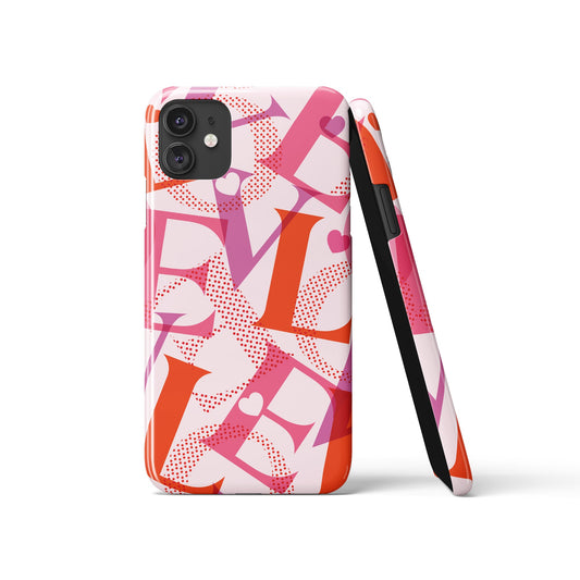 Pink Love Typography iPhone Case