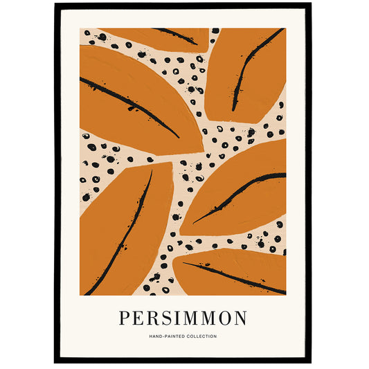 Persimmon Fruit Abstract Poster