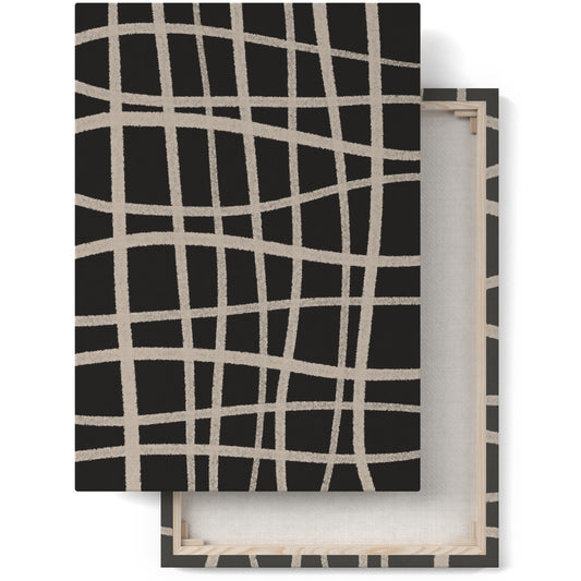 Black Checkered Abstract Canvas Print