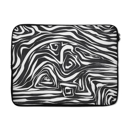 Black and White Swirl - Laptop Sleeve