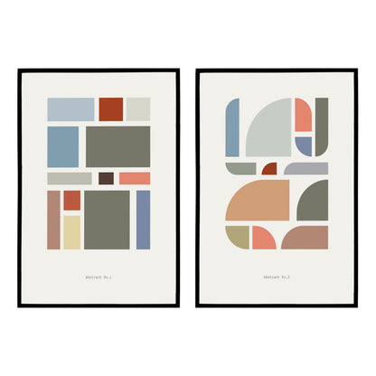 Set of 2 Retro Abstract Posters