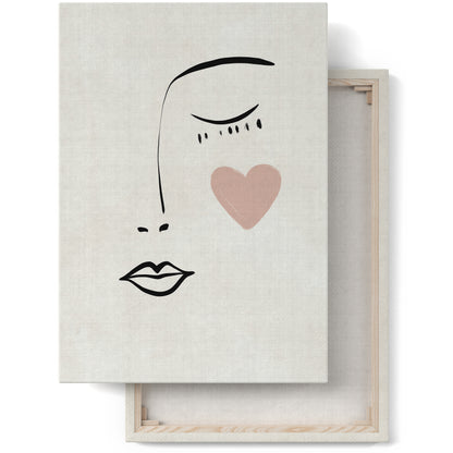 Painted Cute Woman Face Canvas Print