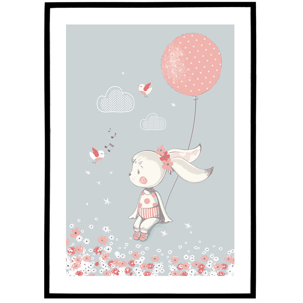 Sweet Rabbit Illustration Poster