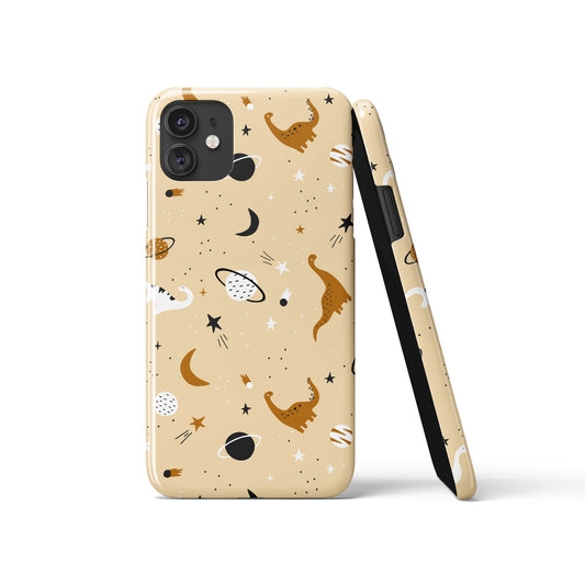 Dinosaur Cosmos Space Pattern iPhone Case