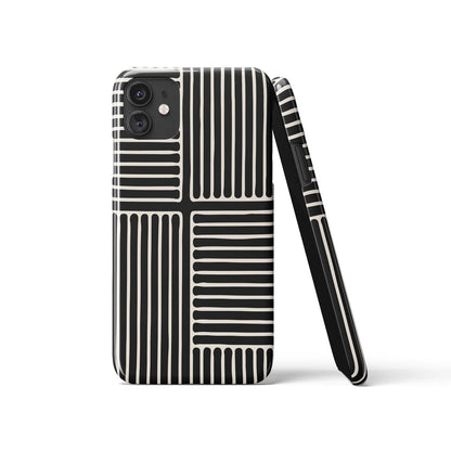 Black Modern Geometric Art iPhone Case