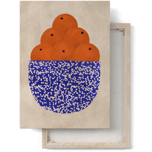Blue Bowl with Oranges Canvas Print