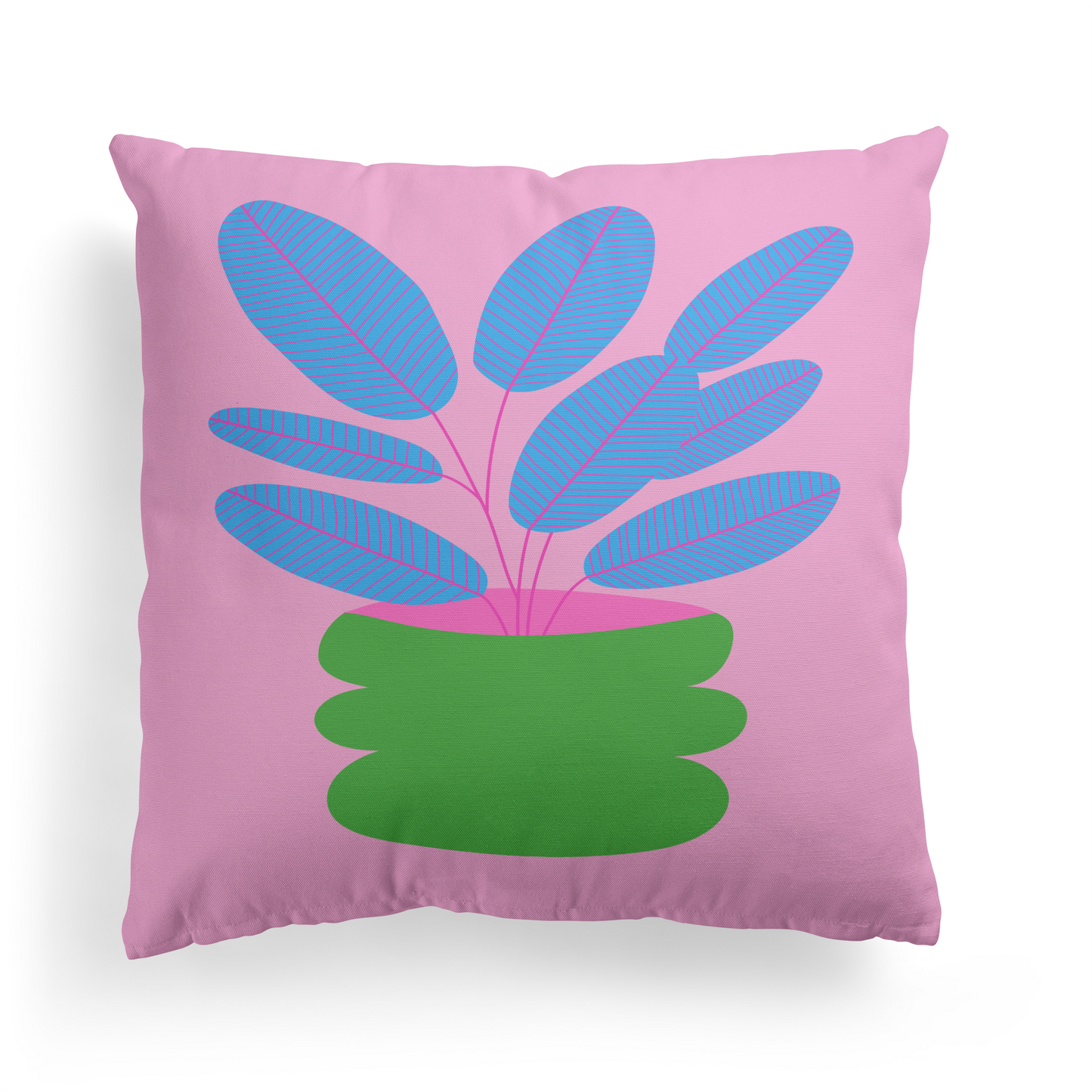 Pink Modern Flowers Throw Pillow