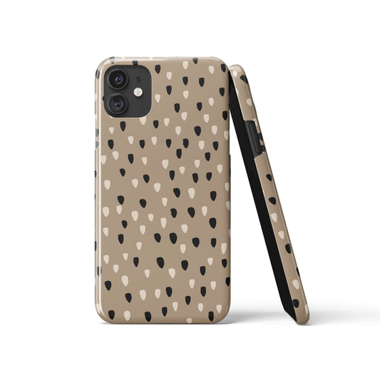 Beige Rustic Dots Pattern iPhone Case