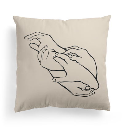 Hands Line Art Throw Pillow