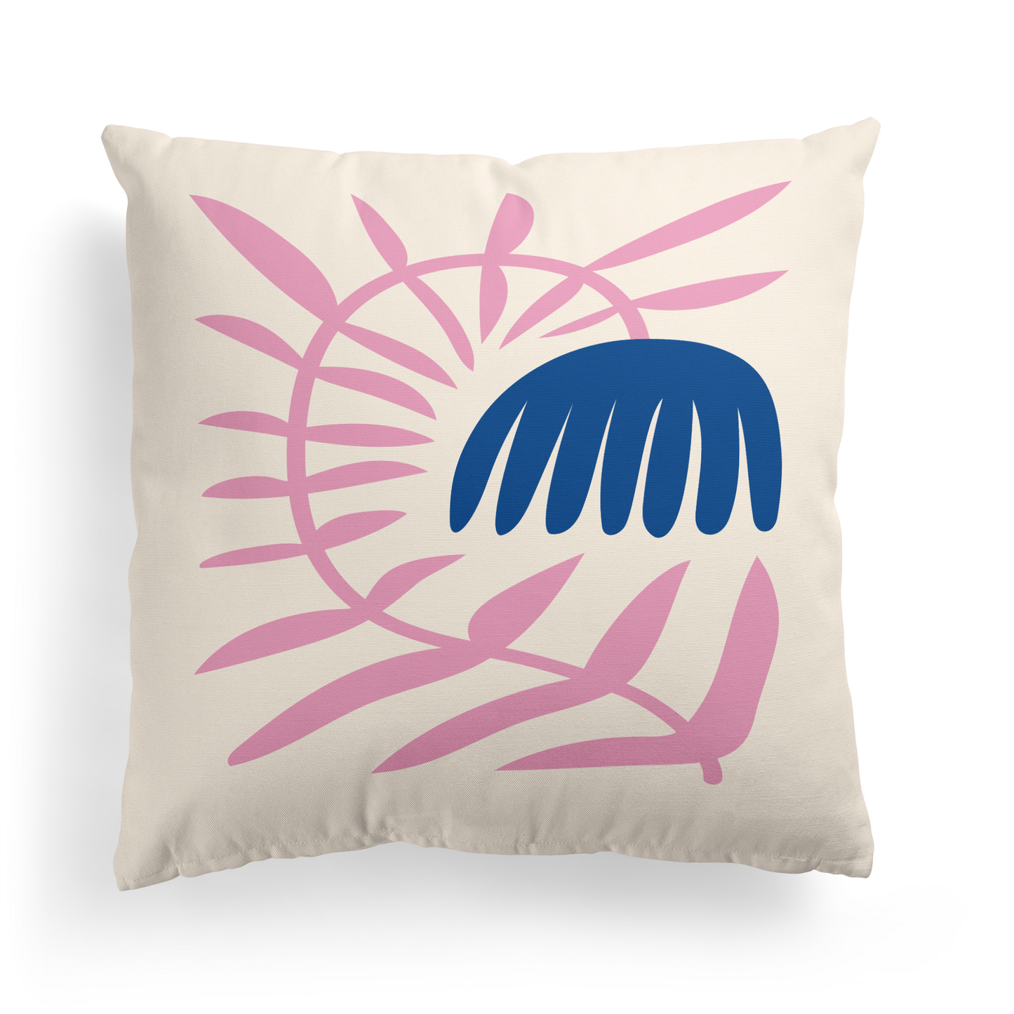 Big Geometric Flower Throw Pillow