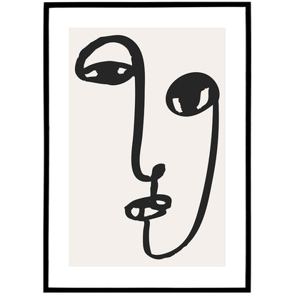 Picasso Line Art Face No.2 Poster