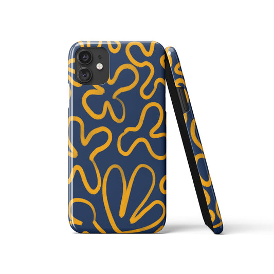 Navy Blue iPhone Case with Abstract Shapes