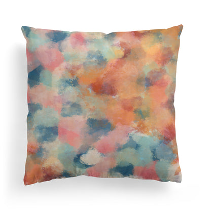 Time to Bloom Yellow Blue Orange Pink Throw Pillow