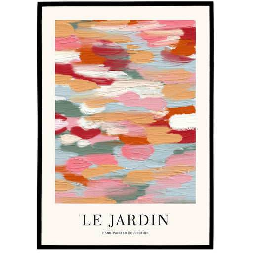 Colorful Painted Le Jardin Flower Garden Poster
