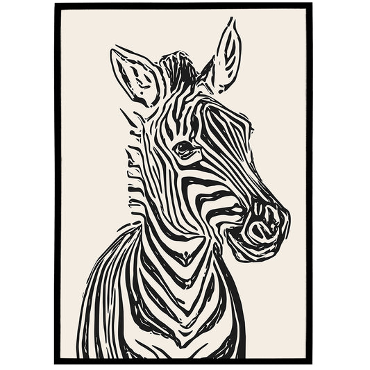 Black&White Zebra Animal Poster