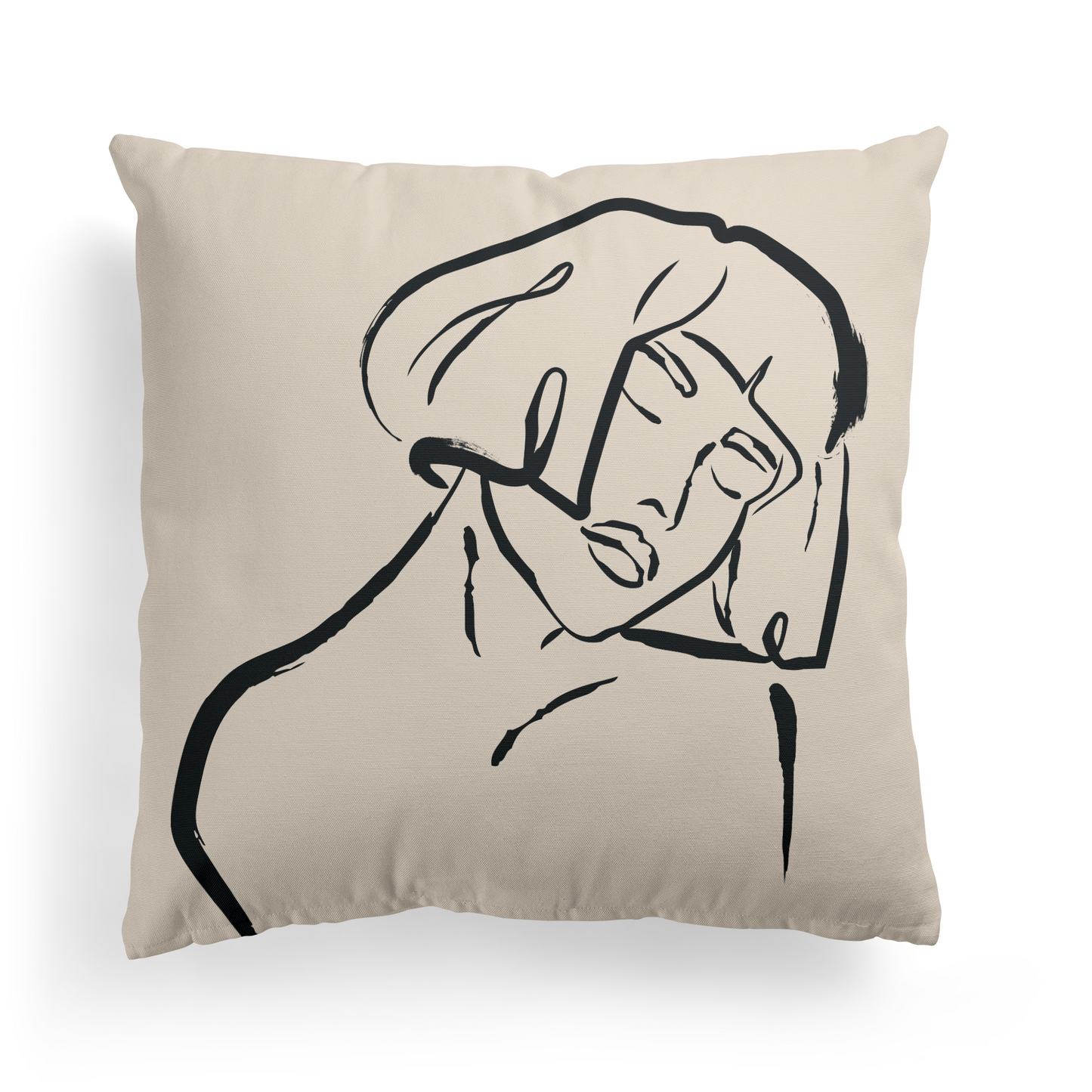 Sleeping Beauty Black Ink Throw Pillow