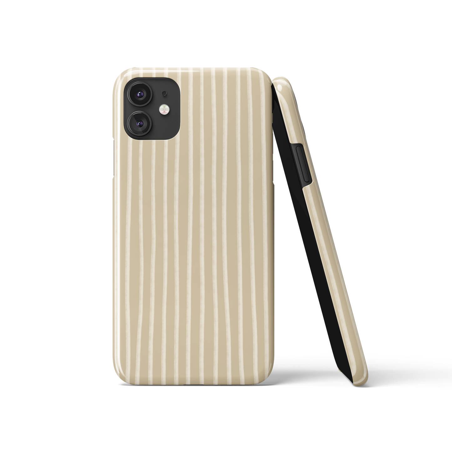 Minimalist Bright Beige Striped iPhone Case