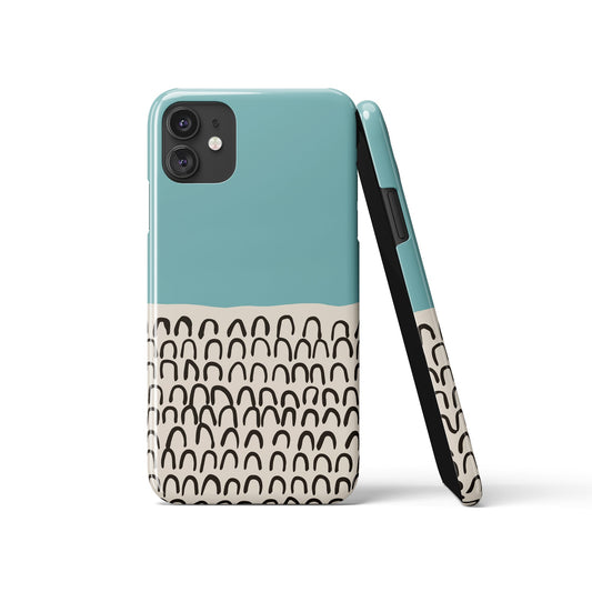 Modern Abstract Blue Pattern iPhone Case
