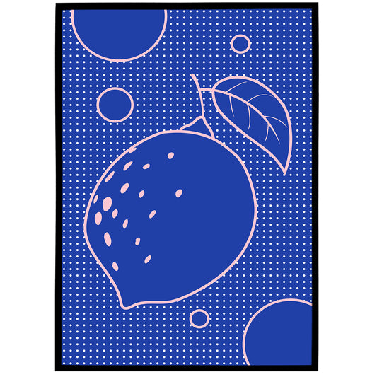Blue Modern Lemon Poster