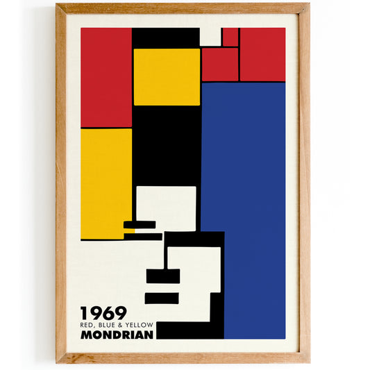 Red, Blue & Yellow Mondrian Poster